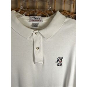 VTG 90s Titleist Golf Mickey Polo Shirt Embroidered Logo Disney White Mens XL